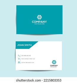 Business Card Design Template. Double Sided Business Card Modern And Clean Style. Print Ready Vector Illustration.