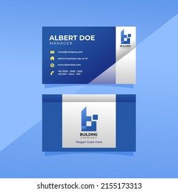 Plantilla de diseño de tarjeta de visita Elegante Vector gráfico, con fondo azul, tarjeta de visita simple