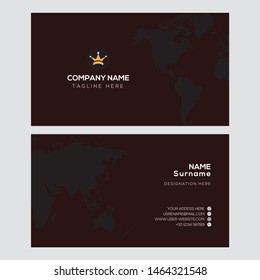 Business Card Design Template with map