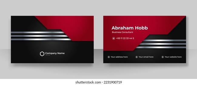 Business card design template with modern minimalist abstract geometric decoration design