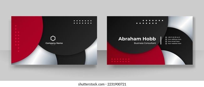 Business card design template with modern minimalist abstract geometric decoration design