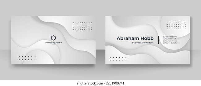 Business card design template with modern minimalist abstract geometric decoration design
