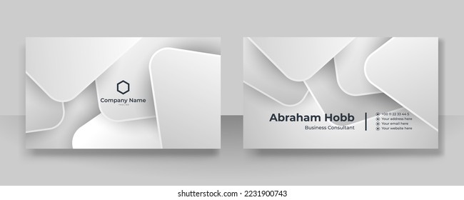 Business card design template with modern minimalist abstract geometric decoration design