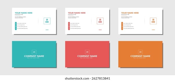 Business card design template, modern simple clean professional minimalist visiting card design