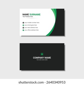 Business card design template, modern simple professional minimalist visiting card design