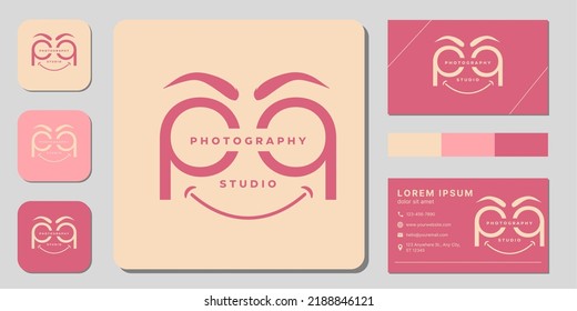 Business card design template for photographer and photography studio
