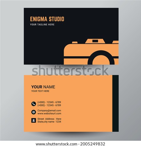 Business card design template for photographer or photography studio