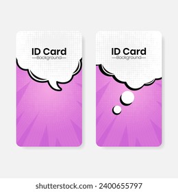 business card design template with pop art comic theme