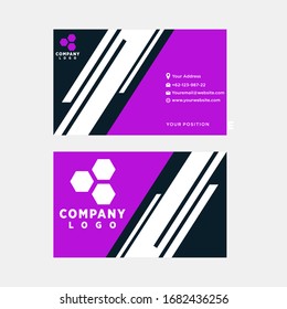 Business card design template purple business card minimalist elegan busines card black purple design business card