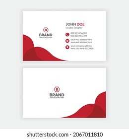 Business card design template, Red and blue color business card design layout