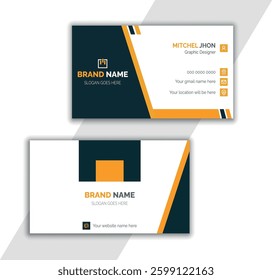 Business Card Design, Card Design Template, Set design; Double sided creative business card, Clean professional and minimal business card template