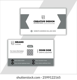 Business Card Design, Card Design Template, Set design; Double sided creative business card, Clean professional and minimal business card template