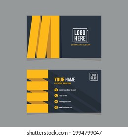 Plantilla de diseño de tarjeta de visita simple amarillo negro