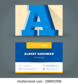 Business card design template vector background 