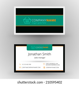 Business card design template vector background 