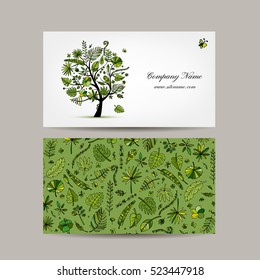 Business card design, tropical tree