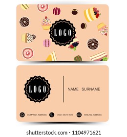 Business card design. Use for bakery shop .Vintage color EPS10.