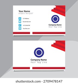Business card design using only light and dark shades of red colour