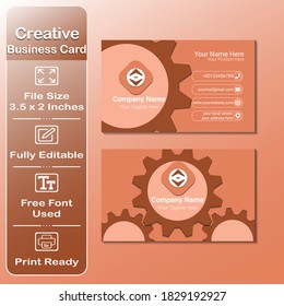 Business card design using terra cotta and hawaiian tan colors