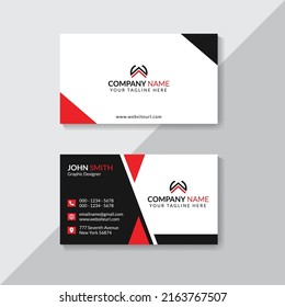 Business Card Design Vector Modern Creative Corporate Black Red Business Card Design Template