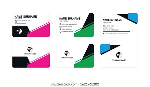 Business card design vector simple identity