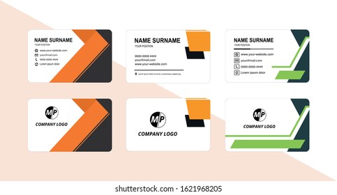 Business card design vector simple identity