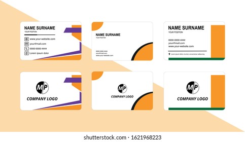Business card design vector simple identity