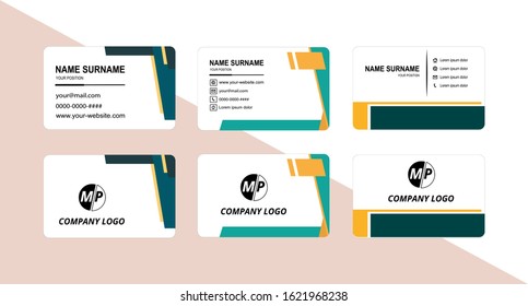 Business card design vector simple identity