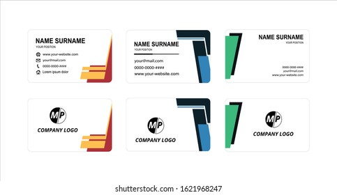 Business card design vector simple identity