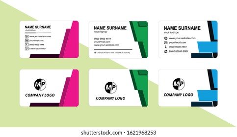 Business card design vector simple identity