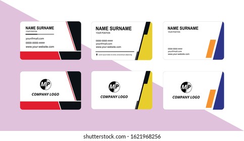 Business card design vector simple identity