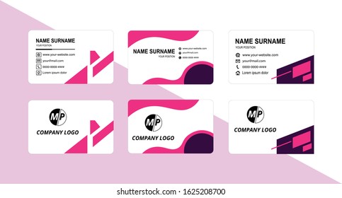 Business card design vector simple identity