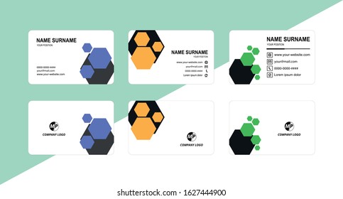 Business card design vector simple identity
