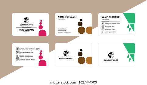 Business card design vector simple identity