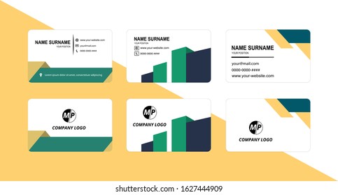 Business card design vector simple identity