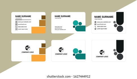 Business card design vector simple identity