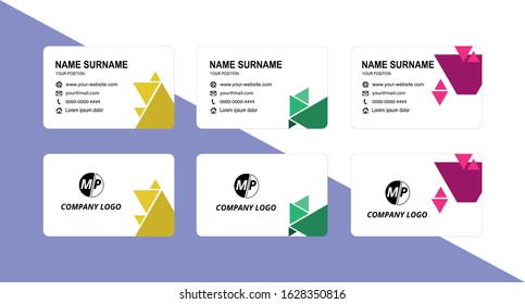 Business card design vector simple identity