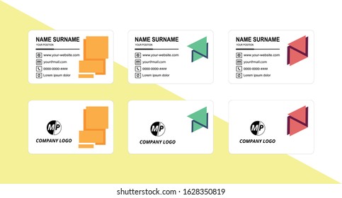 Business card design vector simple identity