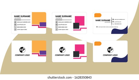 Business card design vector simple identity