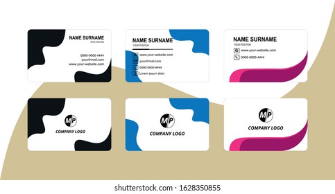 Business card design vector simple identity