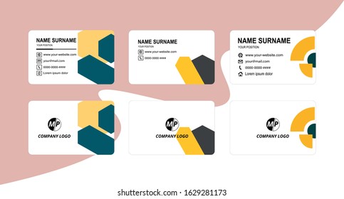 Business card design vector simple identity