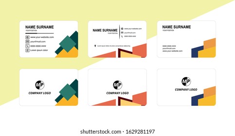 Business card design vector simple identity