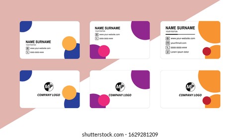 Business card design vector simple identity