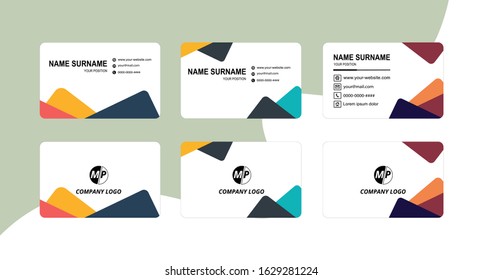 Business card design vector simple identity