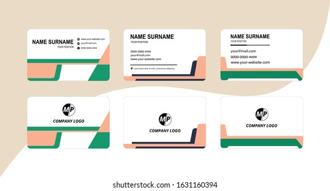 Business card design vector simple identity