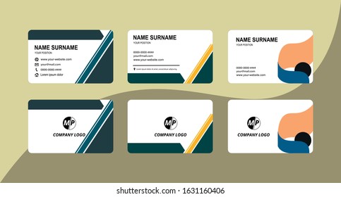 Business card design vector simple identity