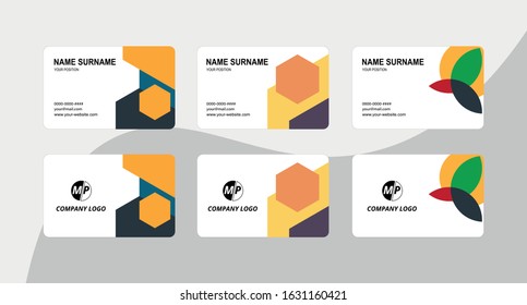 Business card design vector simple identity