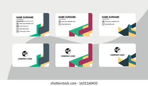 Business card design vector simple identity