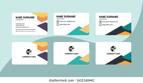 Business card design vector simple identity
