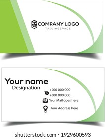 Business card design. Vector template and mockup .
